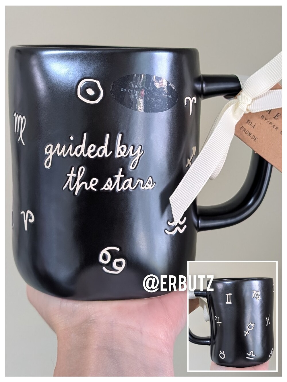 Rae Dunn GUIDED BY THE STARS Astrology Mug with Allover Design & Chrome Finish♓♊